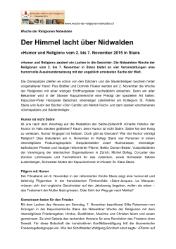 Medienmitteilung (pdf 190 KB) - Nidwaldner Woche der Religionen