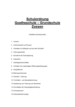 Schulordnung Goetheschule – Grundschule Zossen