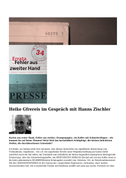 Interview mit Hanns Zischler - Deutsches Literaturarchiv Marbach