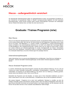 Graduate / Trainee Programm (m/w)