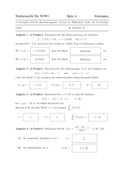 Mathematik für WiWi Quiz 4 Lösungen