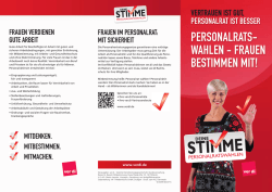 PERSONALRATS- WAHLEN - FRAUEN BESTIMMEN MIT!