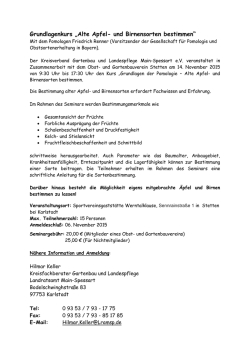 Grundlagenkurs &bdquo;Alte Apfel- und Birnensorten bestimmen&ldquo;