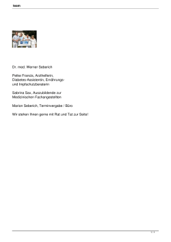 Dr. med. Werner Seberich Petke Francis, Arzthelferin, Diabetes