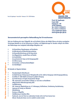 Praxis für Ergotherapie Francis Quik Pontanusstr. 130 33102