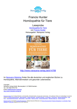 Homöopathie für Tiere - Francis Hunter