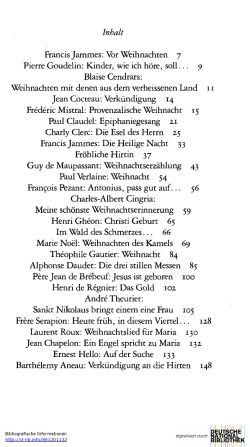 Francis Jammes: Vor Weihnachten 7 Pierre Goudelin: Kinder, wie