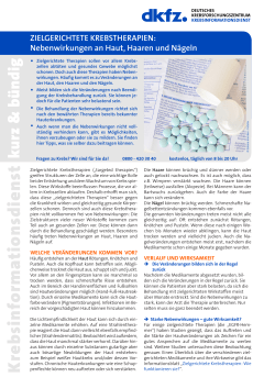 Informationsblatt Nebenwirkungen an Haut, Haaren und N&auml;geln