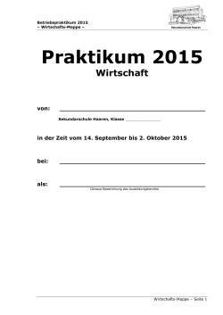 Praktikum 2015 - Sekundarschule Haaren