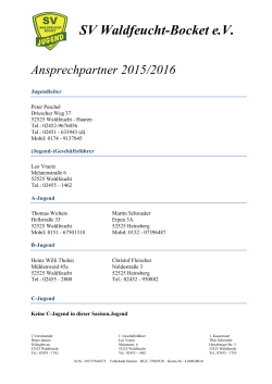 Ansprechpartner 2015/2016 - SV Waldfeucht