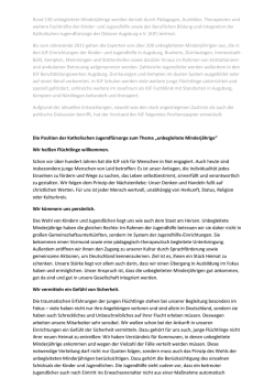 Rund 130 unbegleitete Minderjährige werden derzeit durch