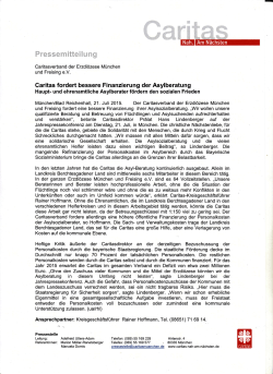 "Caritas fordert bessere Finanzierung der Asylberatung"
