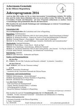 Jahresprogramm 2016 - Ackermann