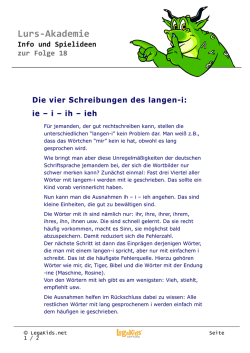 Info und Spielideen