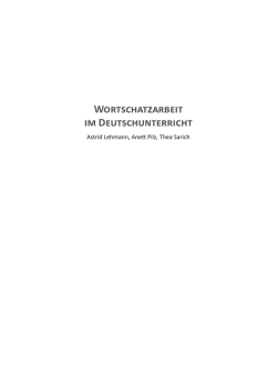 Wortschatzarbeit im Deutschunterricht