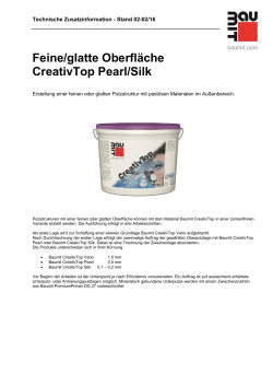 Feine/glatte Oberfläche CreativTop Pearl/Silk