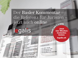 Der Basler Kommentar – die Referenz für Juristen – jetzt auch online