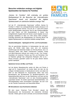 Pressemitteilung - Games For Families