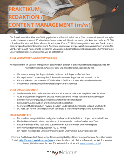 Travelcircus - Content Management