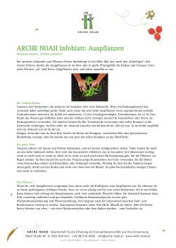 ARCHE NOAH Infoblatt: Auspflanzen