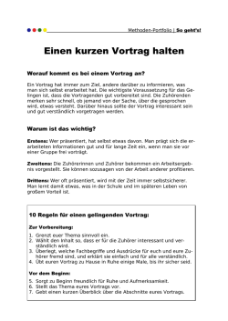 Einen kurzen Vortrag halten - koenigin-mathilde