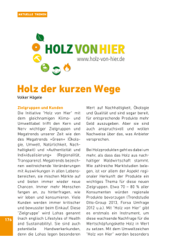 Holz der kurzen Wege - Landesfachverband Schreinerhandwerk