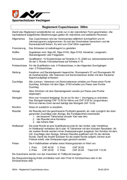 Reglement Cupschiessen 300m - Bern-Ost