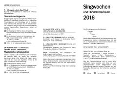 Singwochen 2016 - Kirchenmusik EKM