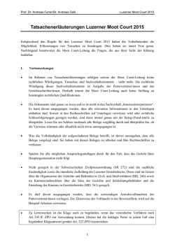 Tatsachenerläuterungen Luzerner Moot Court 2015