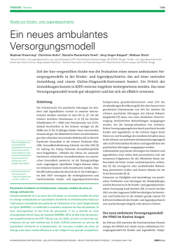 Ein neues ambulantes Versorgungsmodell