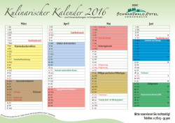 Kulinarischer Kalender - Schwarzwaldhotel Gengenbach