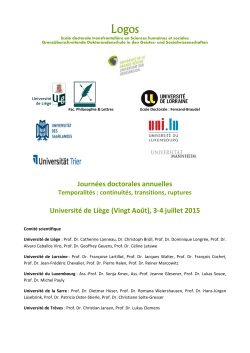 Journées doctorales annuelles Université de Liège (Vingt Août), 3