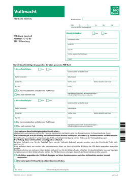 Vollmacht - PSD Bank Nord eG