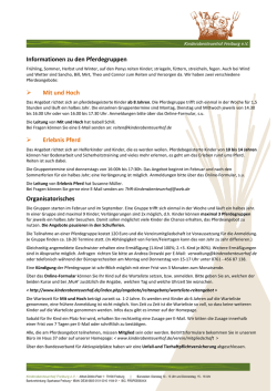 Infoblatt. - Kinderabenteuerhof