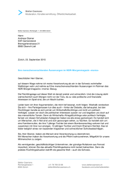 Herrn Andreas Glarner SVP-Gemeinderat