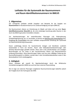 Leitfaden f&uuml;r die Systematik der Raumnummern und Raum
