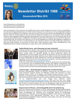 Governorbrief M&auml;rz 2016 - Rotary