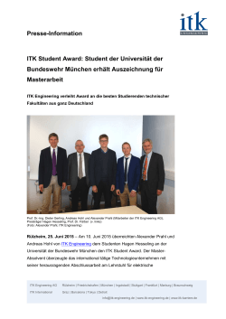 ITK Student Award 2015 - Universität der Bundeswehr München