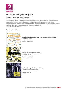 Jazz Aktuell: Think global &ndash; Play local!