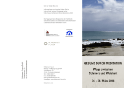 GESUND DURCH MEDITATION Wege zwischen Schmerz und