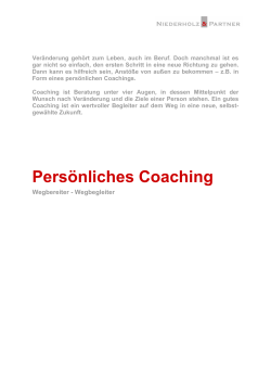 Persönliches Coaching - Niederholz und Partner