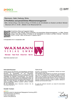 E-Portfolios und pers&ouml;nliches Wissensmanagement