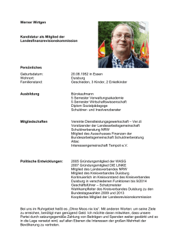 Werner Wirtgen Kandidatur als Mitglied der