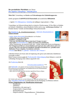 Ihr pers&ouml;nliches Merkblatt zum Thema Die t&auml;gliche Zahnpflege