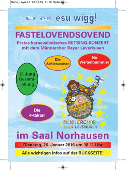 im Saal Norhausen - M&auml;nnerchor Bayer Leverkusen