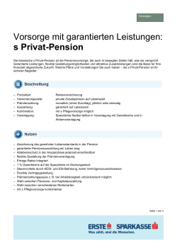 Produktblatt - s Privat-Pension klassisch