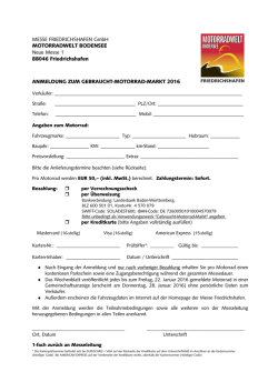 MOTORRADWELT BODENSEE 2016 | Anmeldung Privat