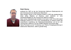 Ralph Wystup studierte bis 1997 an der der Hochschule Heilbronn