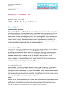 Heiratsstrafe abschaffen &ndash; JA!