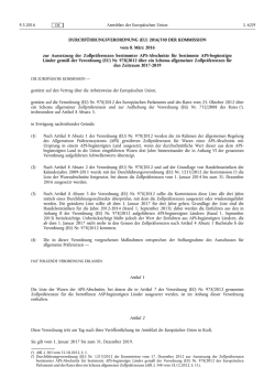 DURCHF&Uuml;HRUNGSVERORDNUNG (EU) 2016/ 330 DER